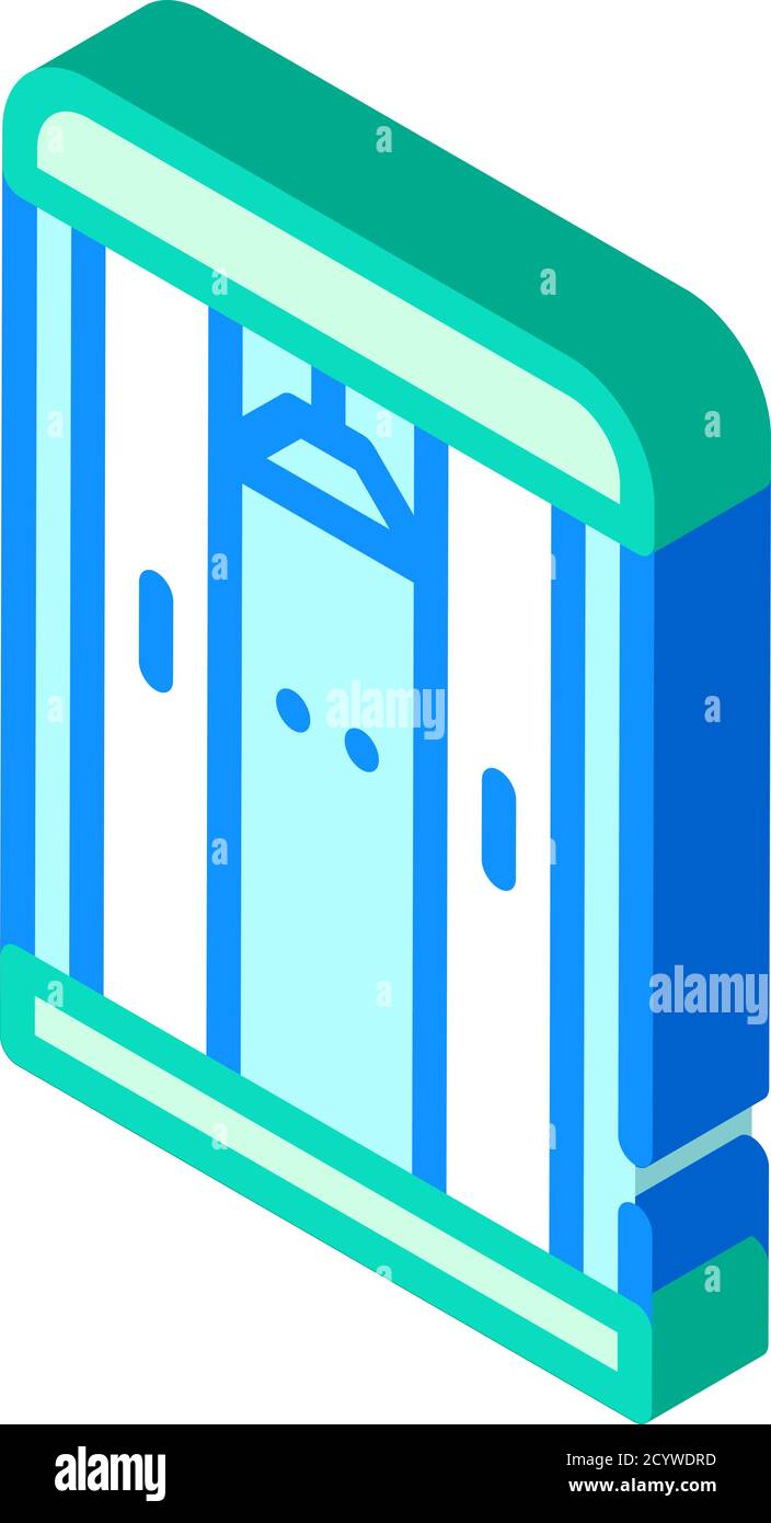 wardrobe furniture isometric icon vector color illustration Stock ...