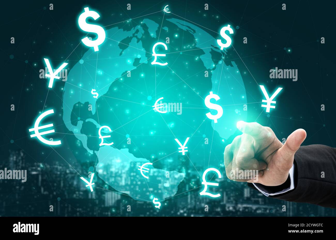 Currency Exchange Global Foreign Money Finance International forex market with different world