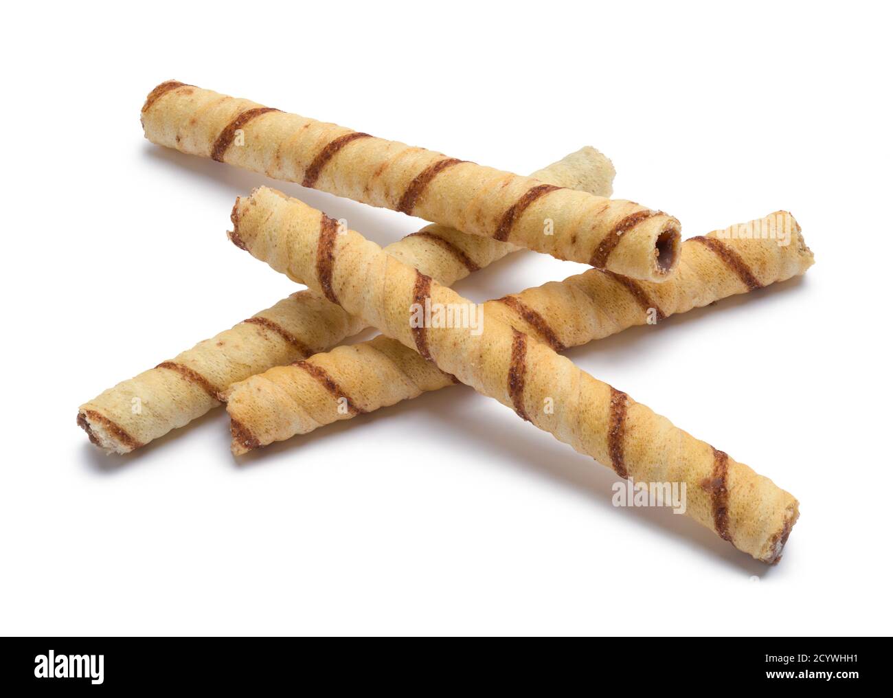 Pile of Chocolate Wafer Cookie Sticks Isolated on White Stock Photo Alamy