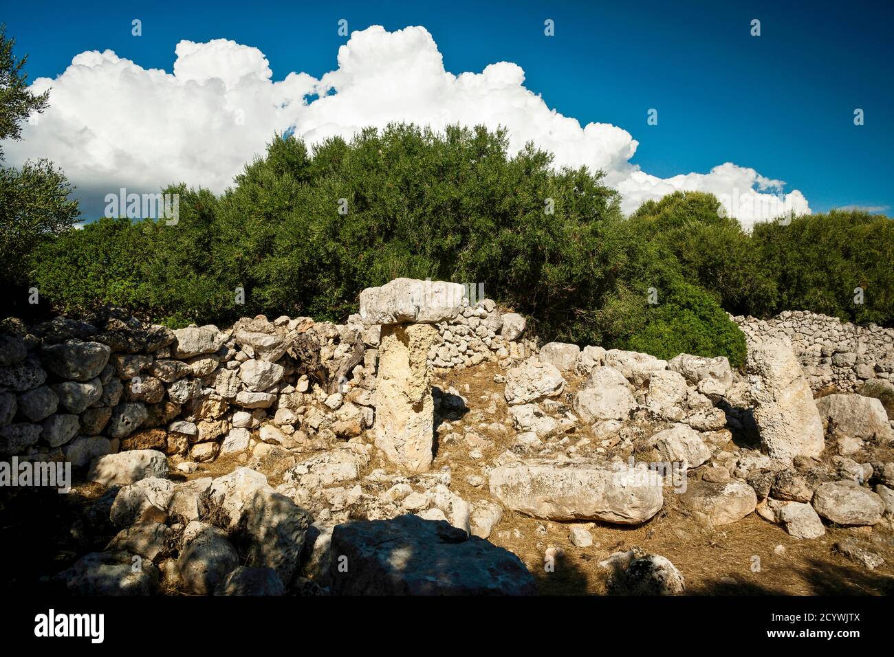 Ses Talaies Talaiotic Village, 1300 b.C. to 123 b.C. sant Agusí Vell .(2011)Minorca, Balearic islands. Spain. Stock Photo