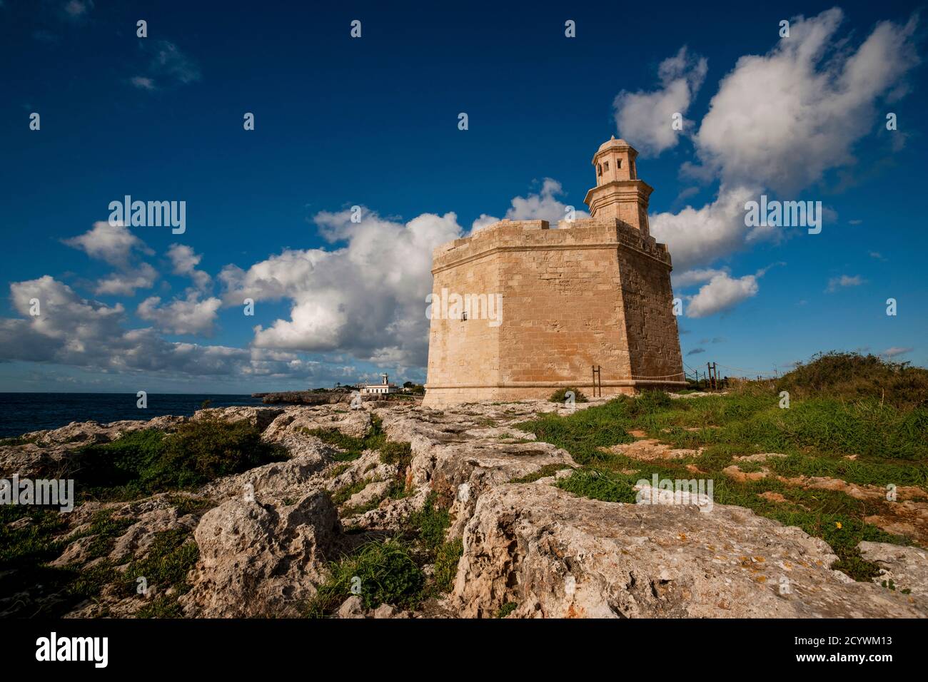 Castell de Sant Nicolau, siglo XVII. Puerto de Ciutadella.Menorca.Balearic islands.Spain. Stock Photo