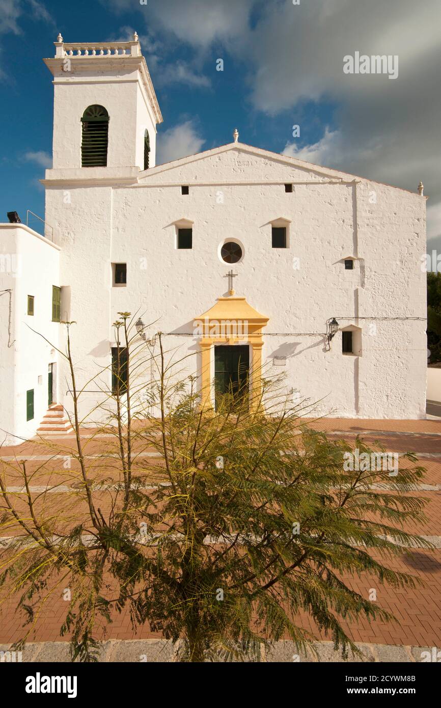 Iglesia parroquial de San Martin.Es Mercadal.Menorca.Balearic islands.Spain. Stock Photo