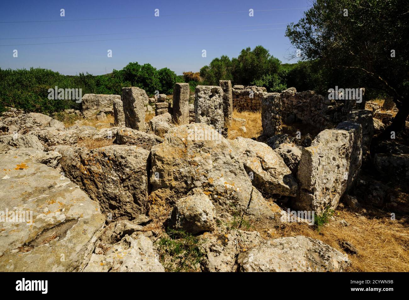 Yacimiento de Biniaiet o Sant Vicenç D Alcaidús, época postalayótica, 550-123  a.C,  Maó. Menorca, Islas Baleares, España Stock Photo