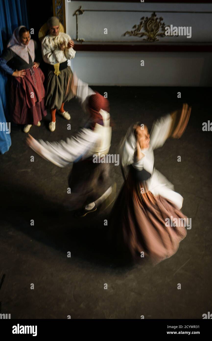 muestra de indumentaria tradicional mallorquina de los siglos XVII a XX, teatro Mar i Terra, Palma, Mallorca, islas baleares, Spain Stock Photo