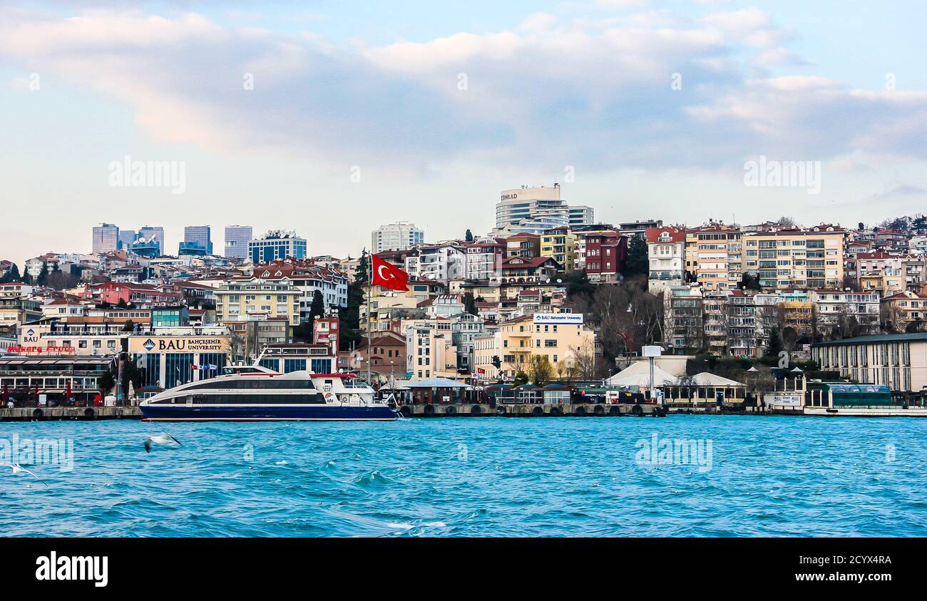 View of Istanbul and Bosphorus Strait. Turkey Stock Photo