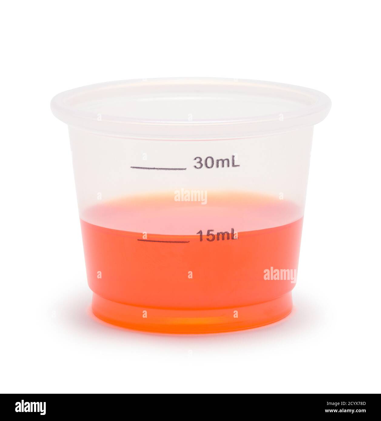 Cough Syrup in Cup Isolated on White Stock Photo Alamy