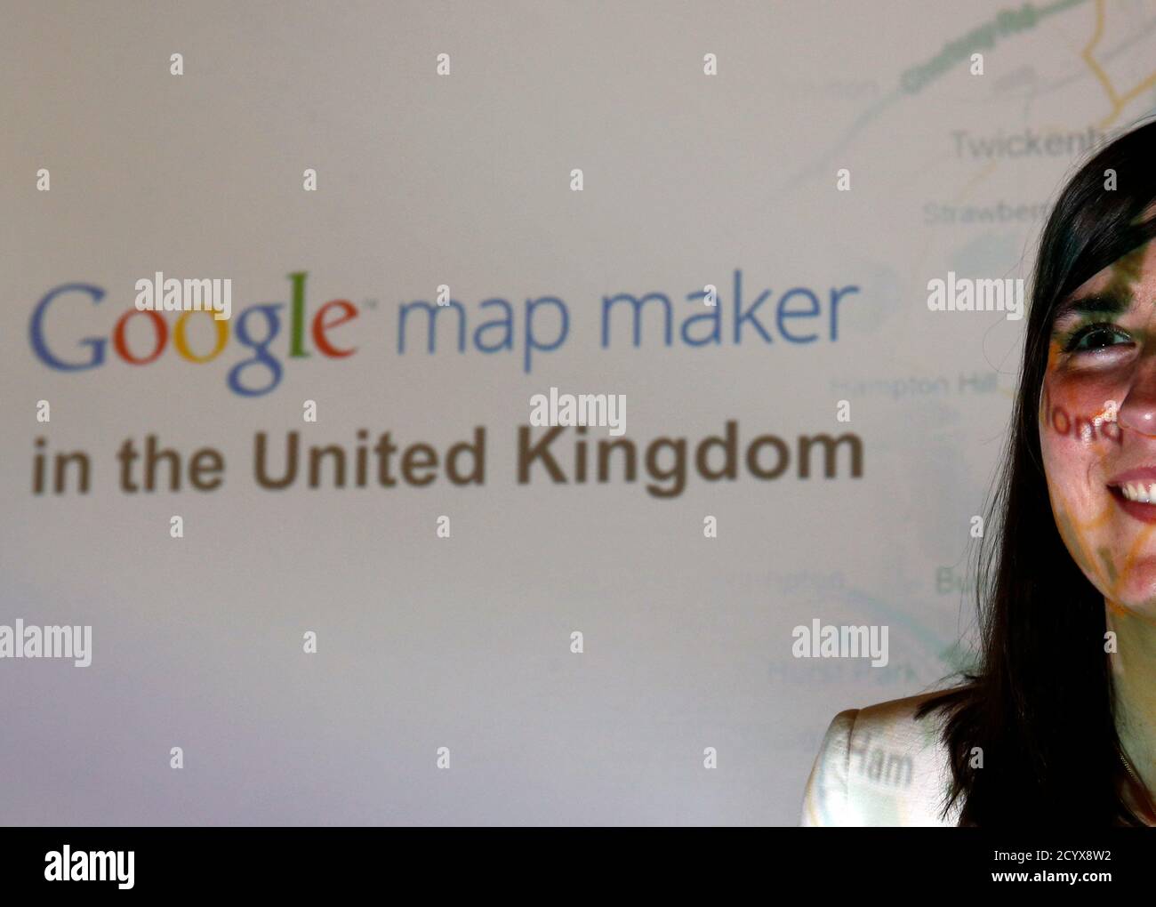 https www alamy com google maps product manager jessica pfund announces the launch of the uk google map maker tool in bletchley central england april 11 2013 google map maker is an online tool that allows users to contribute and edit map data for certain regions from around the world reutersdarren staples britain tags entertainment society image378591166 html