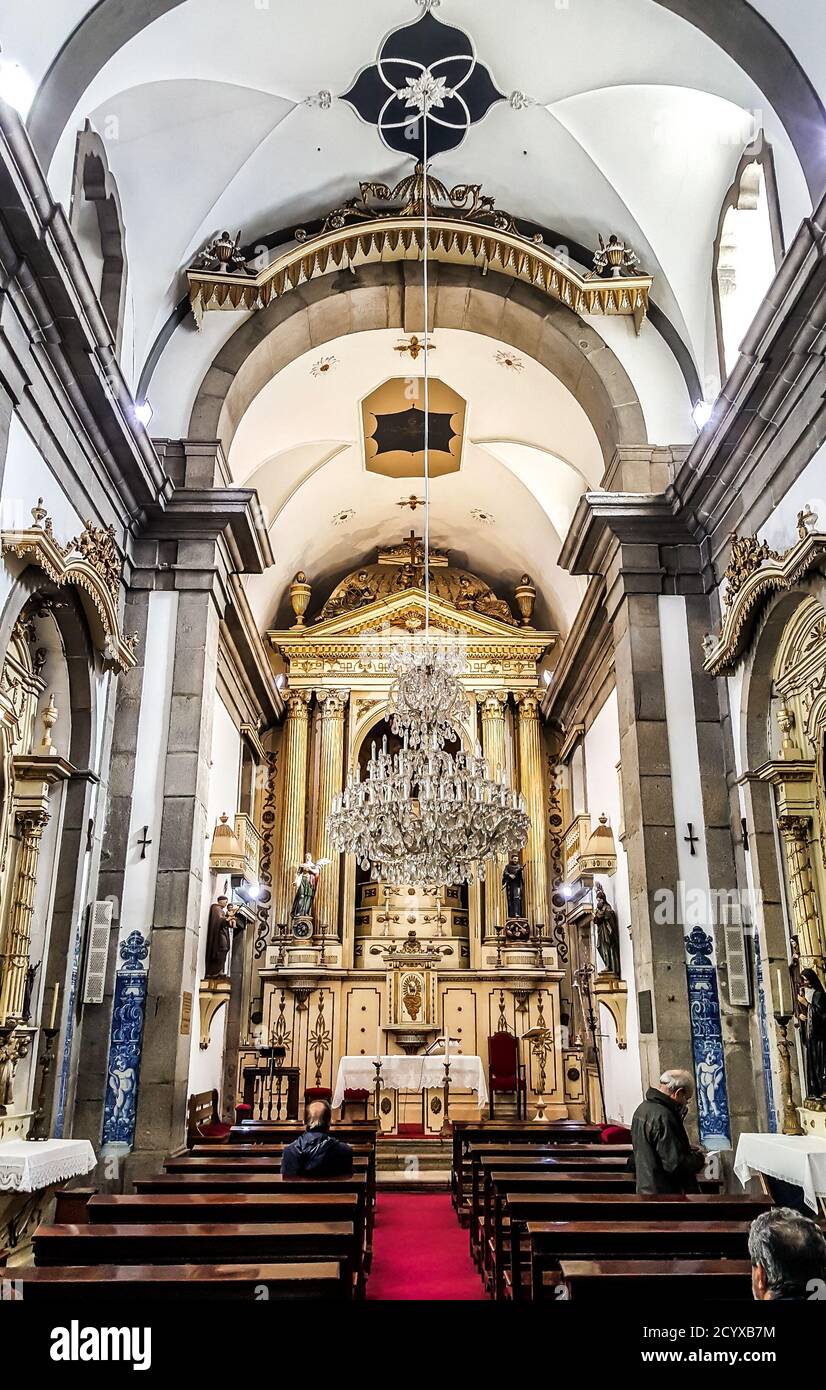 Interior of the Capela das Almas (the Chapel of Souls). Porto, Portugal Stock Photo