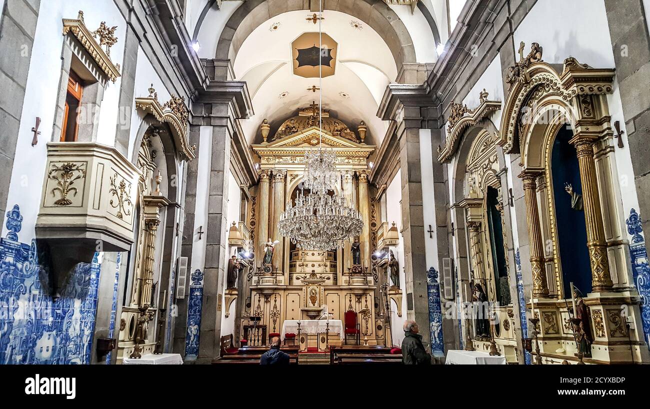 Interior of the Capela das Almas (the Chapel of Souls). Porto, Portugal Stock Photo