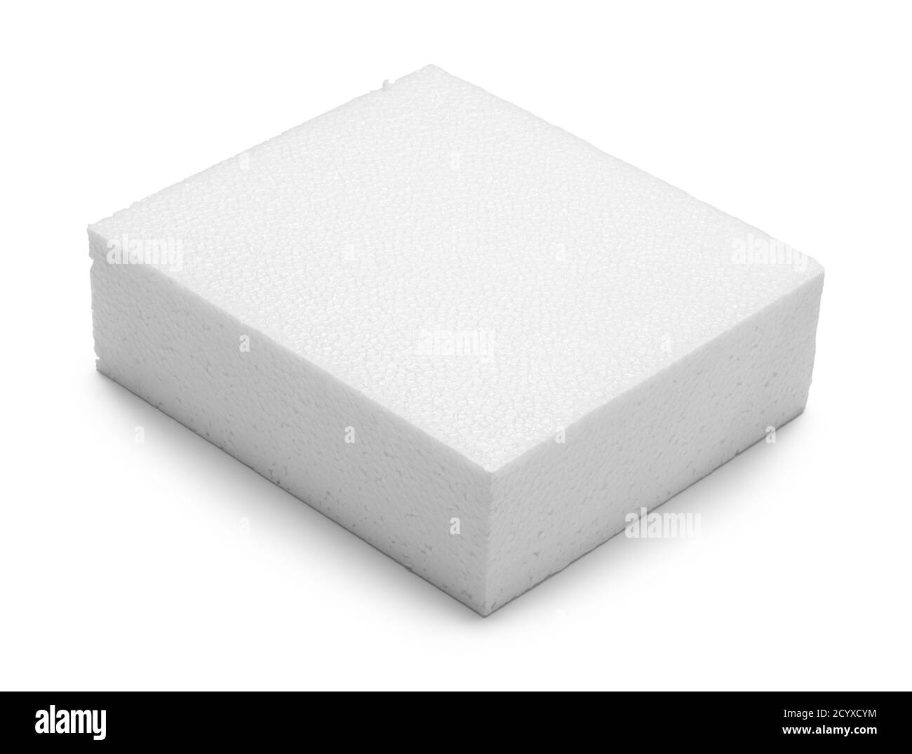 Large Block of Styrofoam Isolated on White. Stock Photo