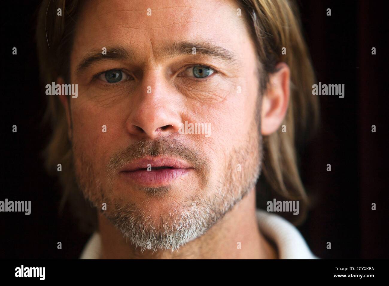 Actor Brad Pitt of the film 'Moneyball' poses during the 36th Toronto International Film Festival (TIFF) September 9, 2011. The TIFF runs from September 8-18.      REUTERS/Mark Blinch (CANADA - Tags: ENTERTAINMENT) Stock Photo