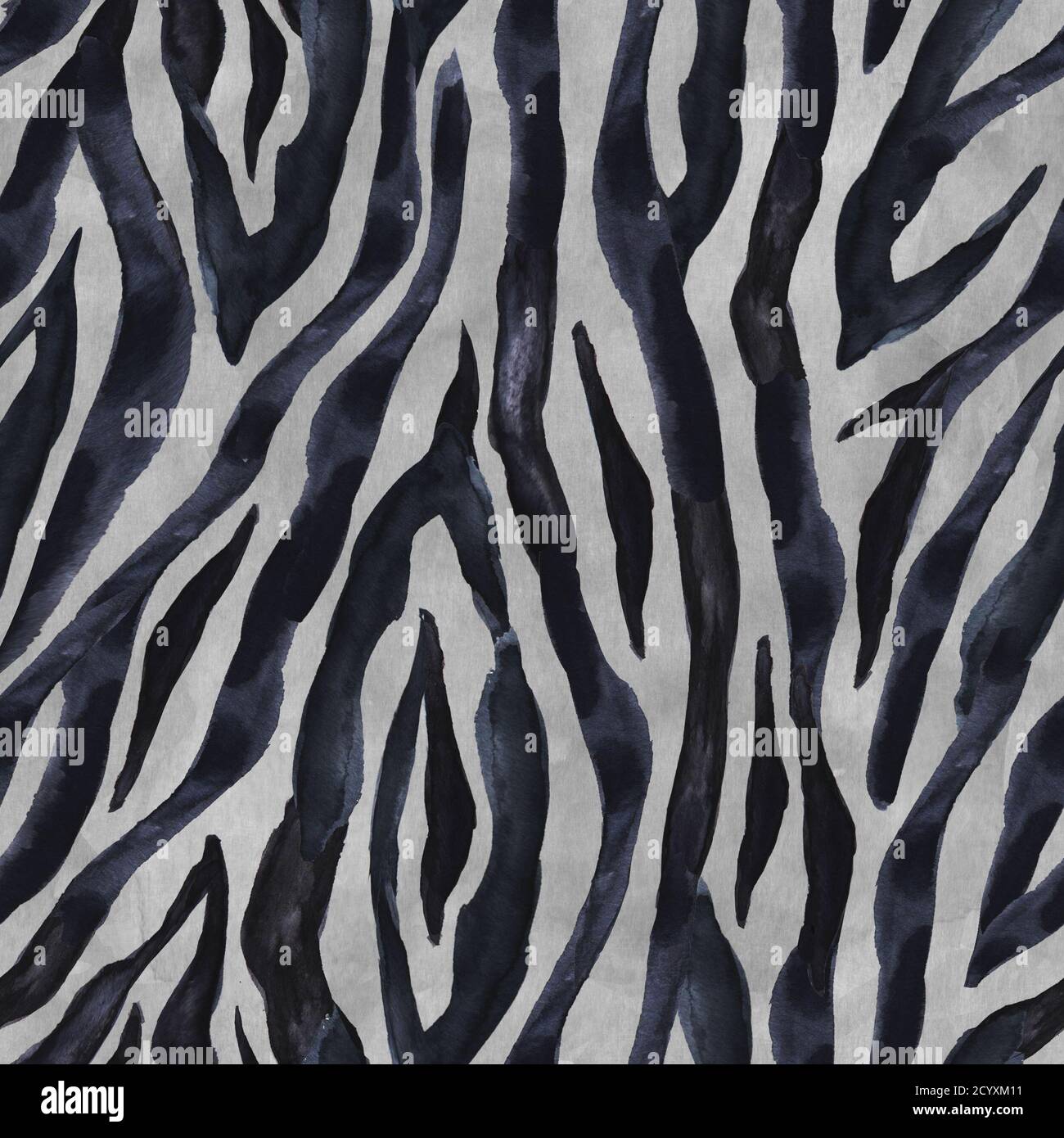 Black and gray zebra striped abstract seamless background. Watercolor ...