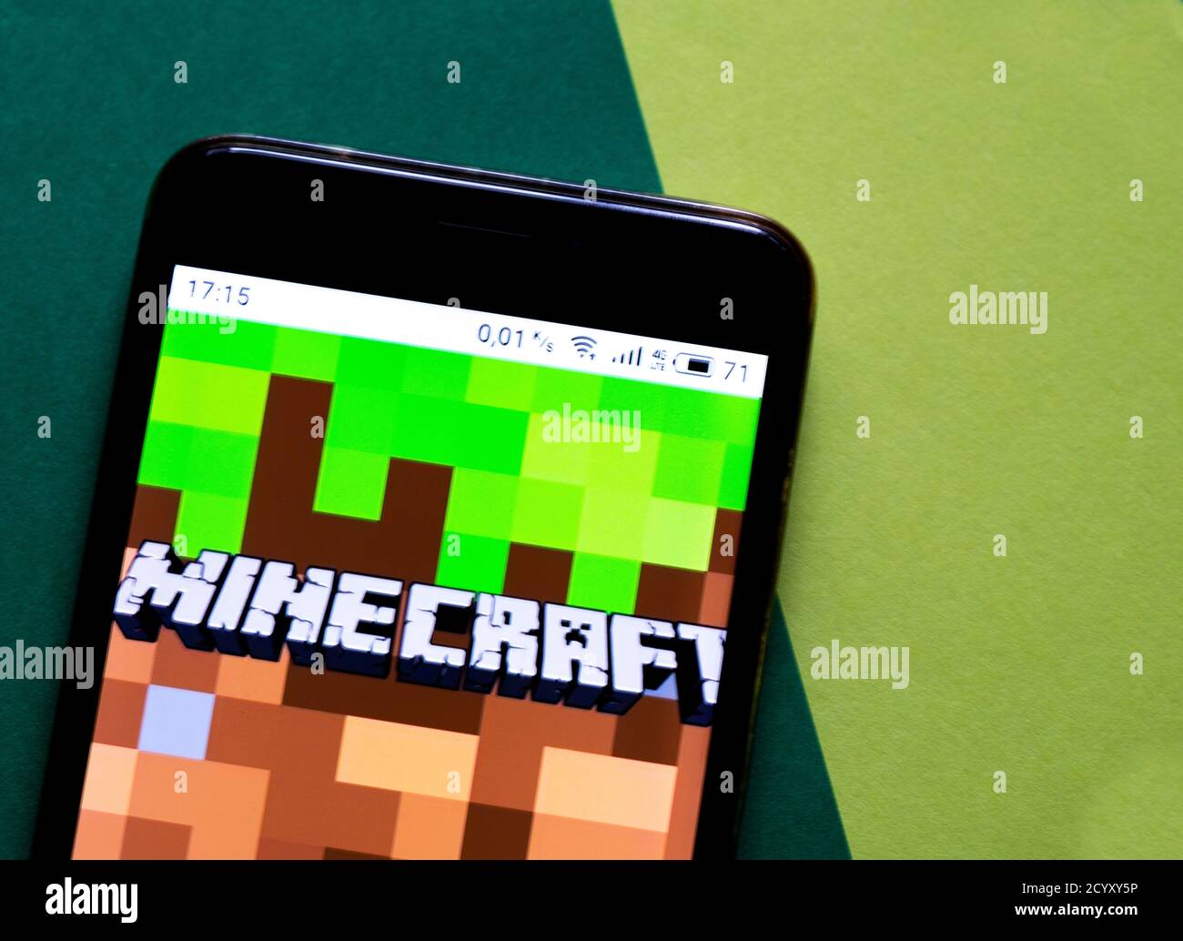 Minecraft Mobile Logo Java In this photo illustration a Minecraft appliance by Mojang logo is seen ...