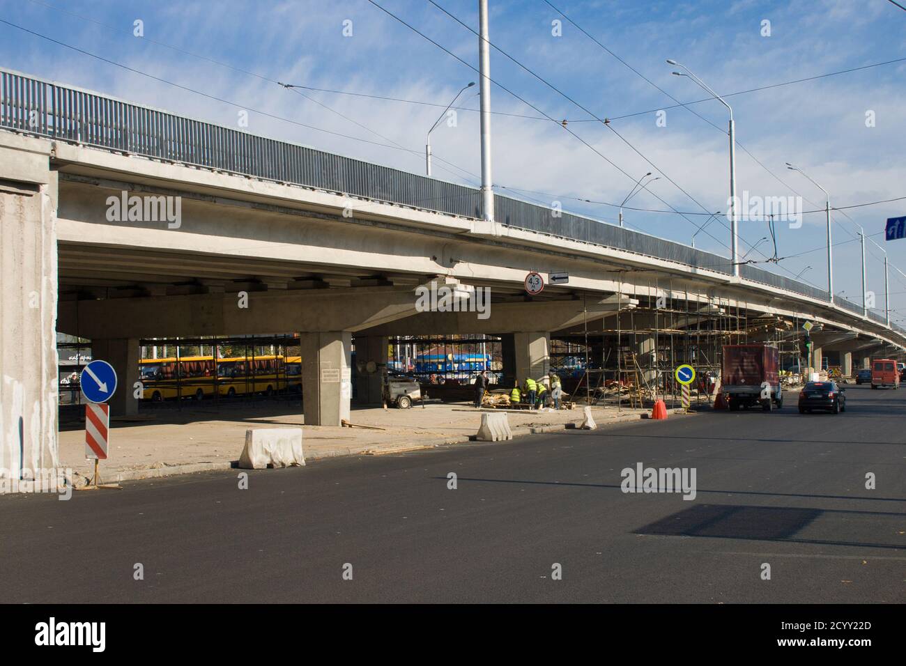 Reconstruction of the traffic intersection. Repair of the bridge, Kiev ...