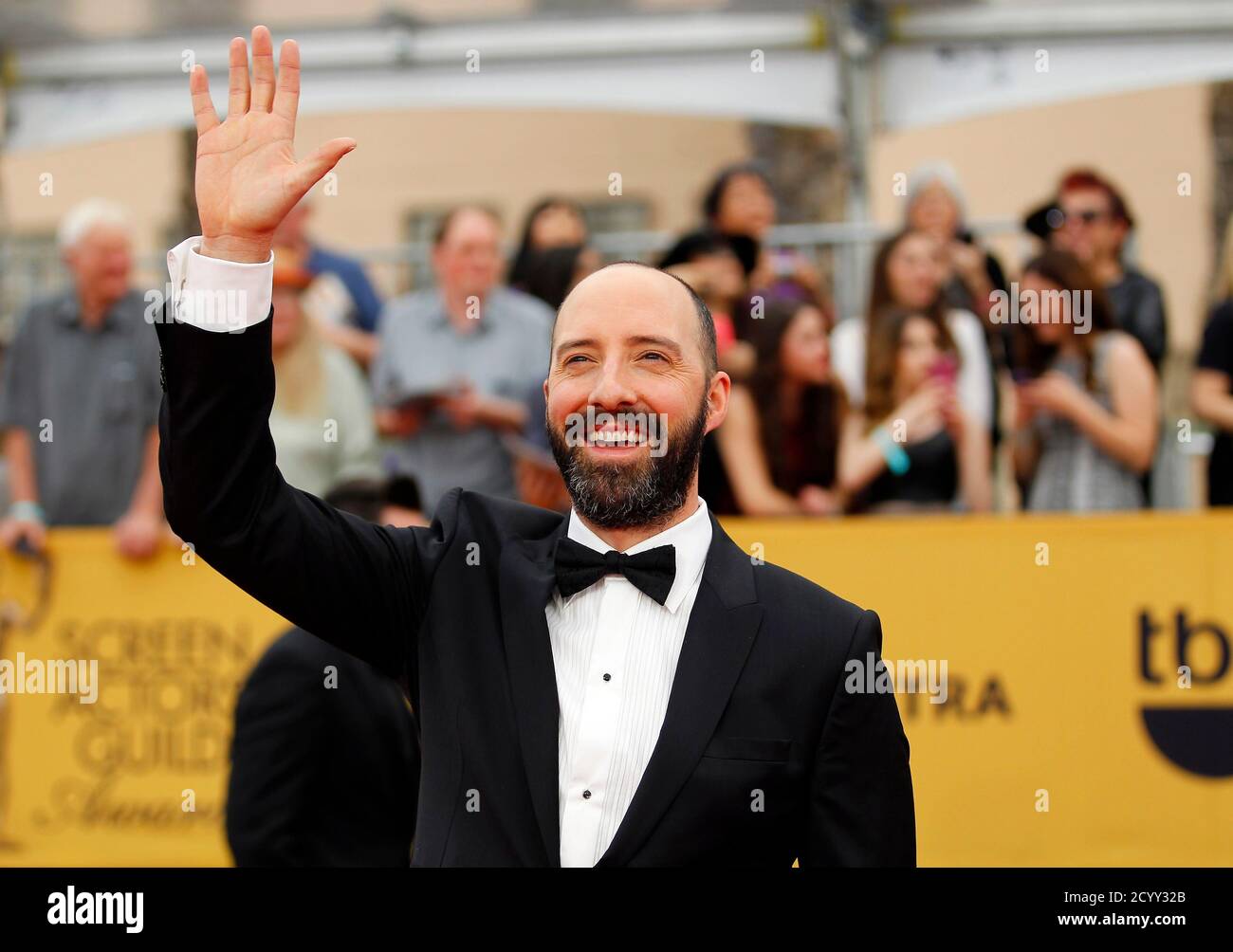 Actor Tony Hale from the HBO series 'Veep' arrives at the 21st annual Screen Actors Guild Awards in Los Angeles, California January 25, 2015.  REUTERS/Mike Blake  (UNITED STATES - Tags: ENTERTAINMENT) (SAGAWARDS-ARRIVALS) Stock Photo