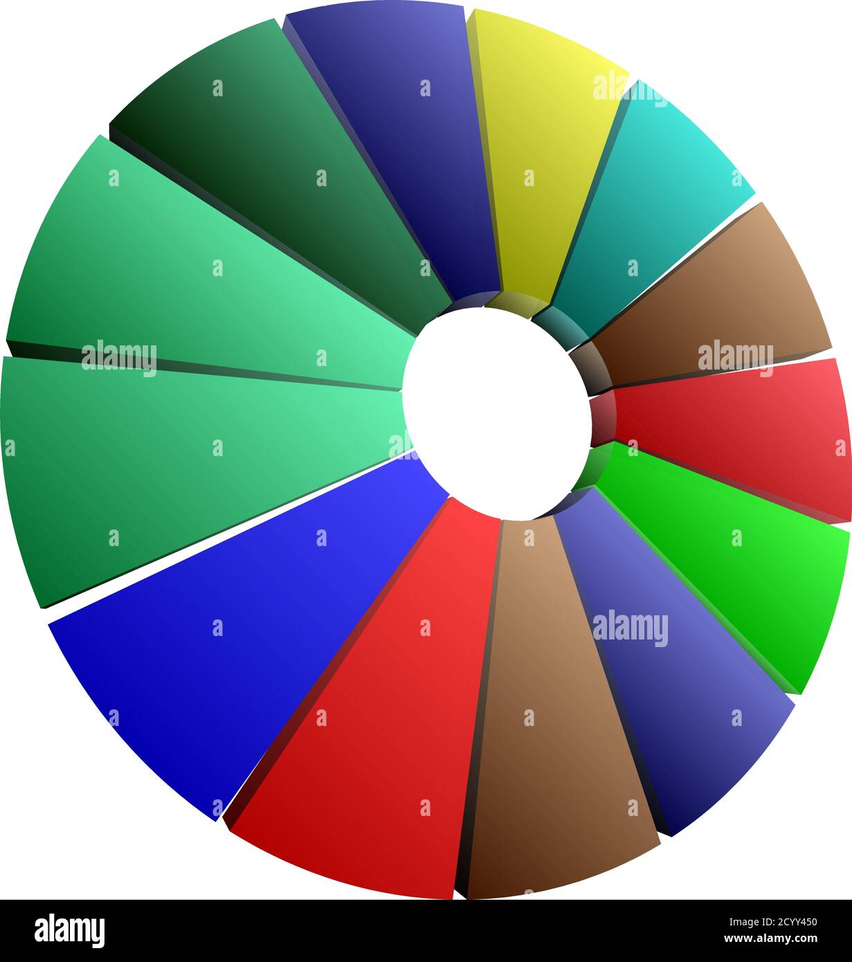 Pie chart, pie graph, diagram vector illustration. A clipart for