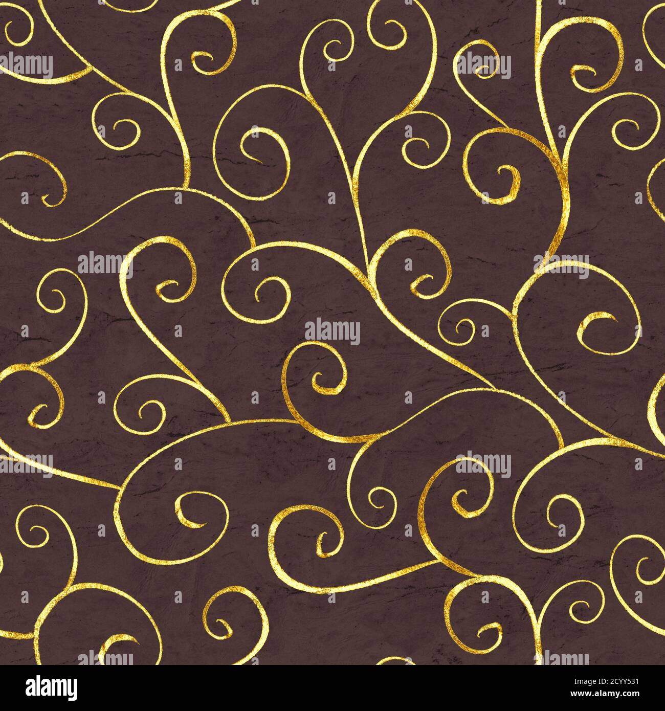 Luxury abstract gold seamless pattern in oriental style on brown
