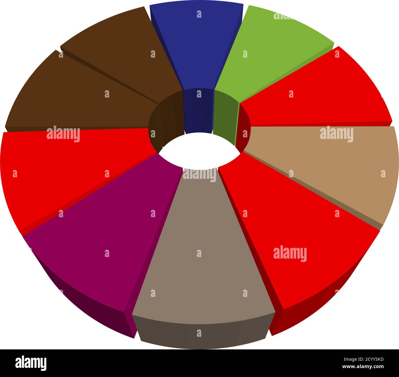 Pie chart, pie graph, diagram vector illustration. A clipart for