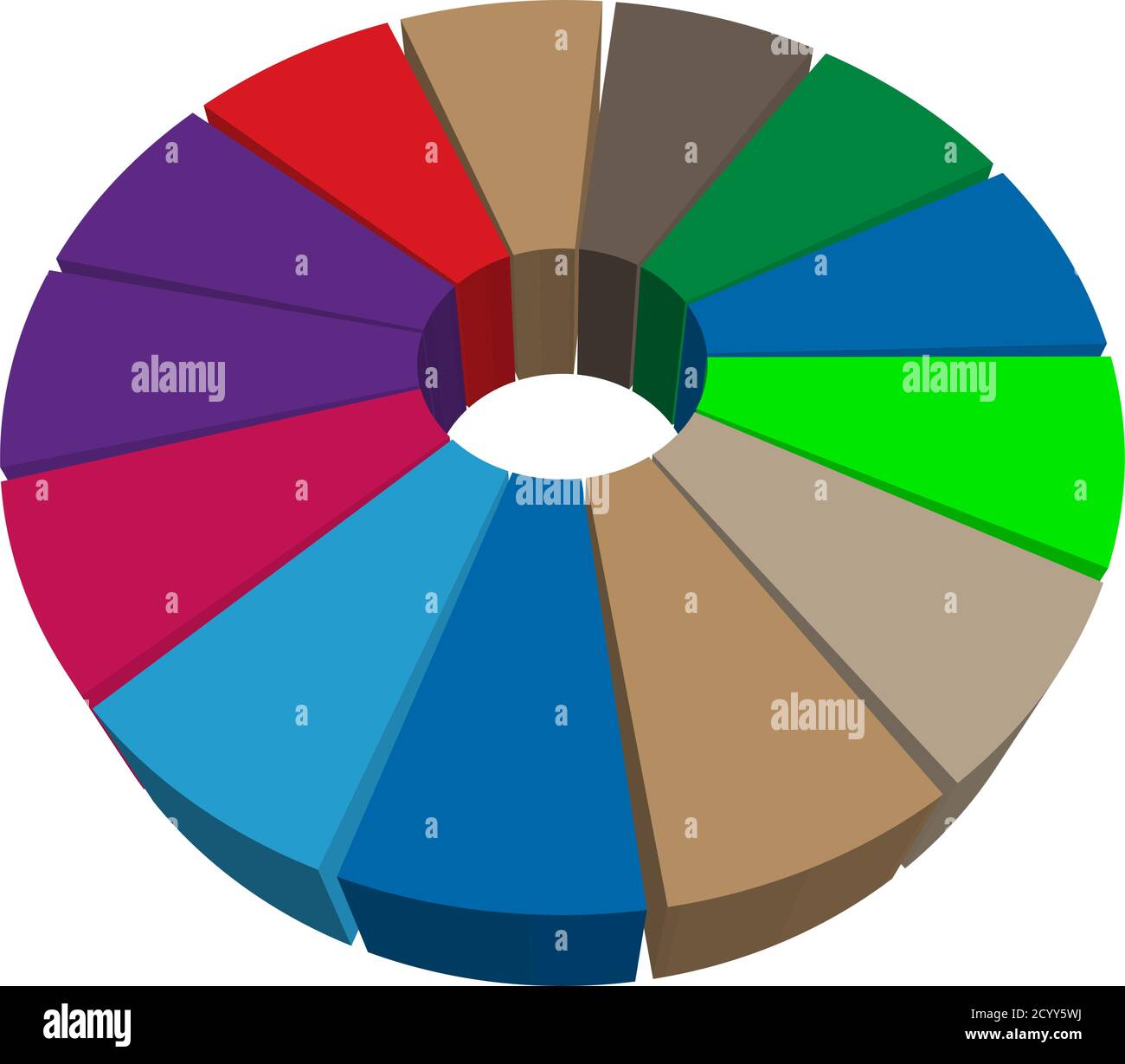 Pie chart, pie graph, diagram vector illustration. A clipart for