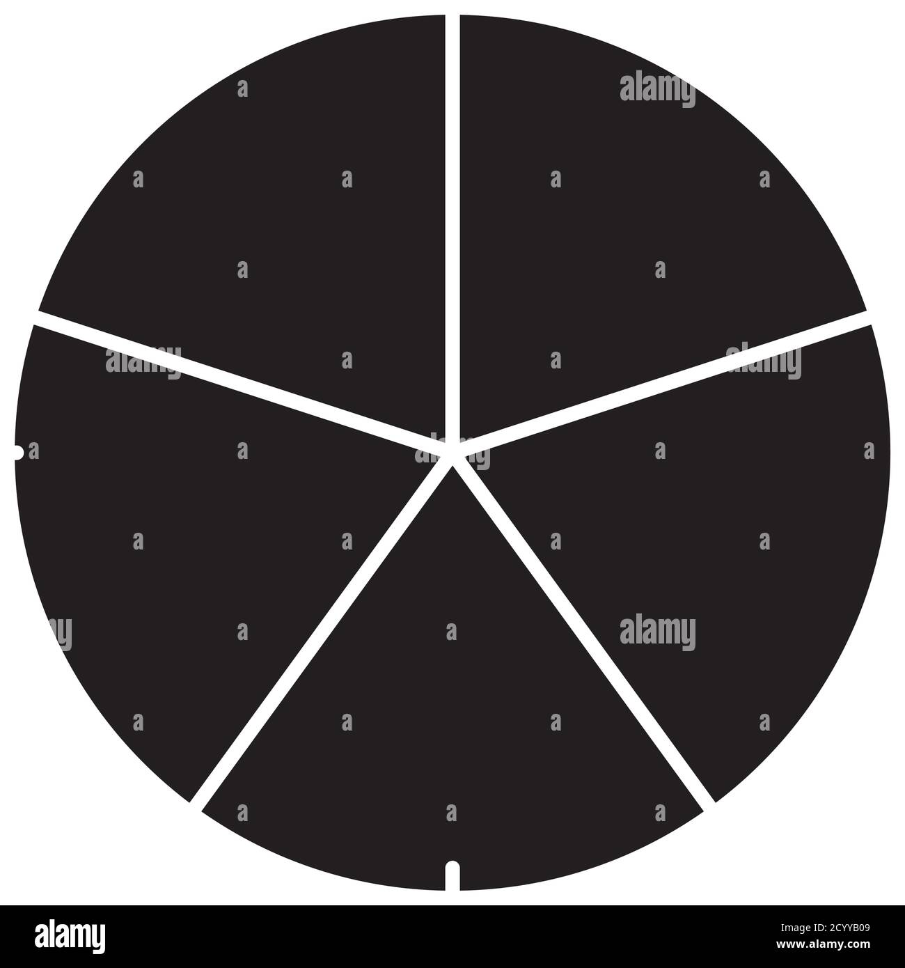 Circle pie chart, pie diagram icon from 2 to 20 sections. Simple, basic