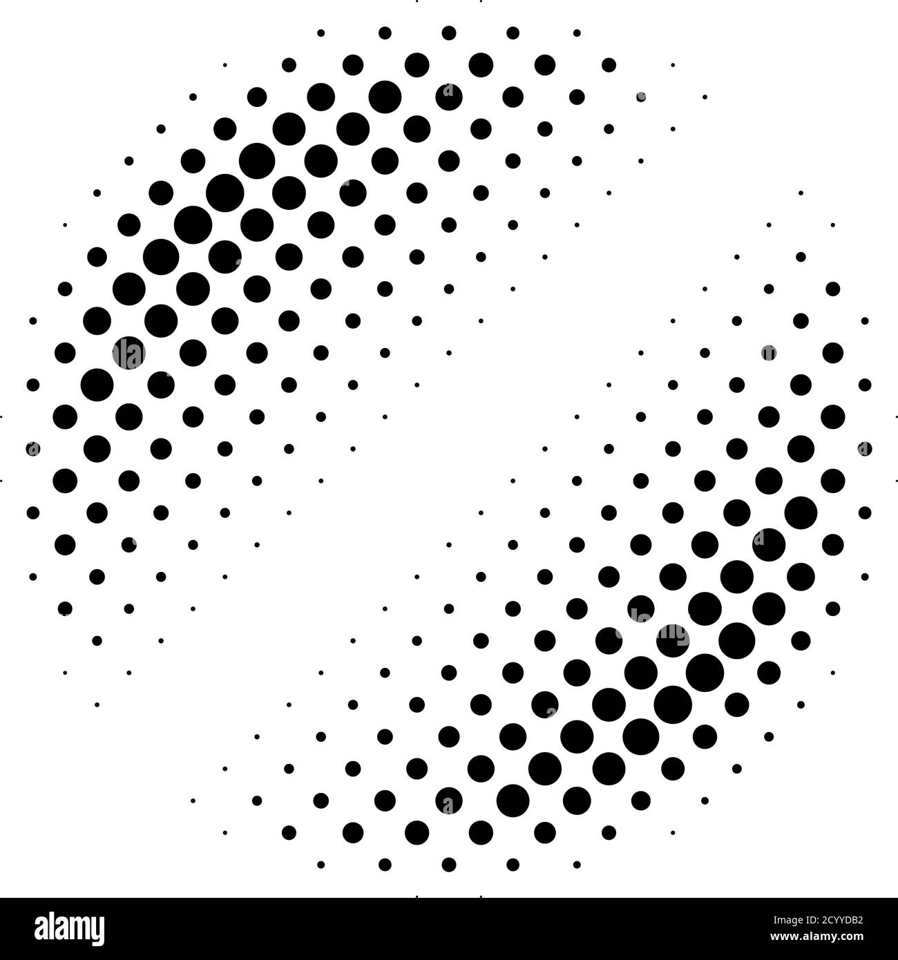 Circle halftone, screentone vector illustrations. Dots, dotted, speckles vector illustration Stock Vector