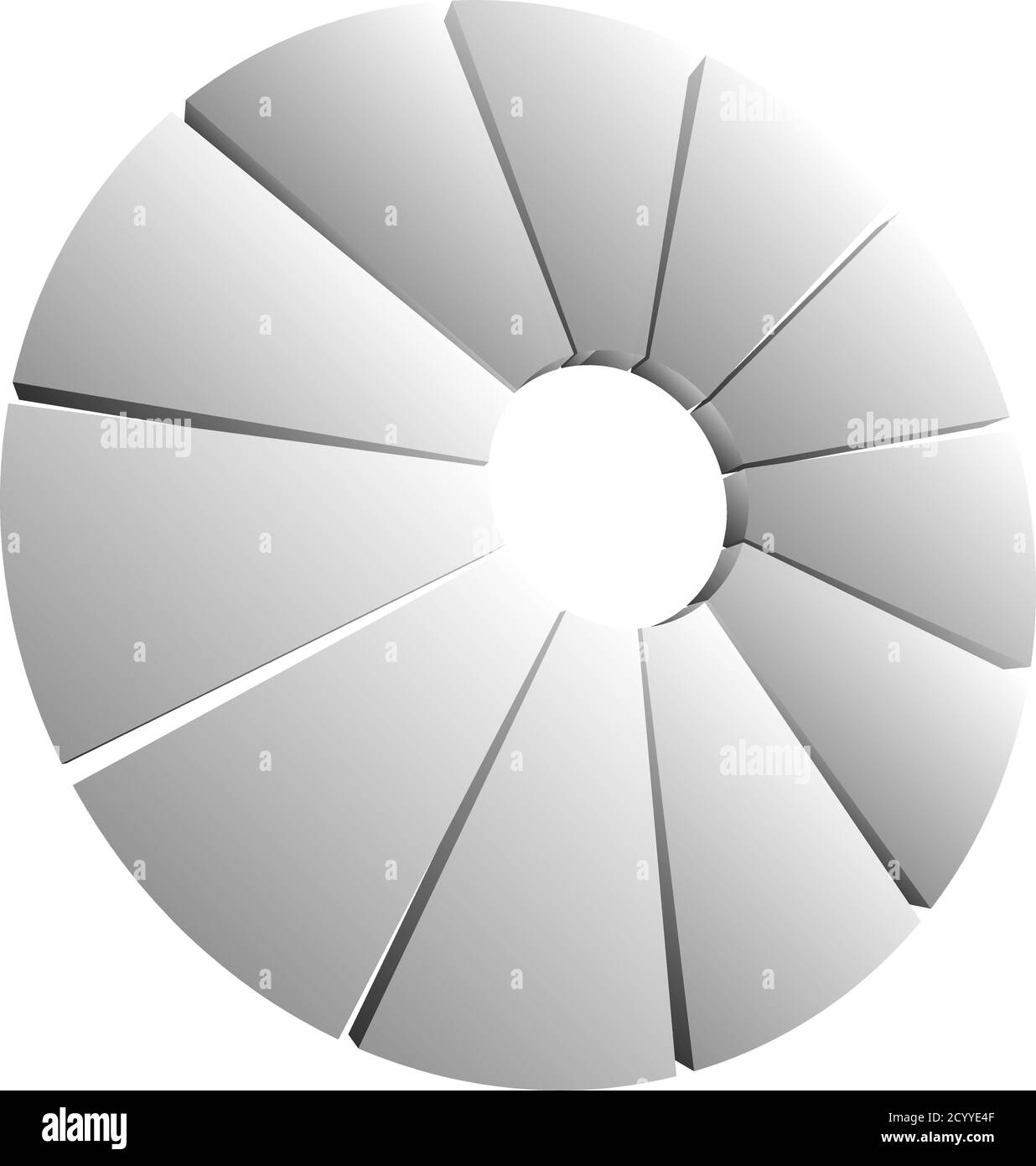 Pie chart, pie graph, diagram vector illustration. A clipart for