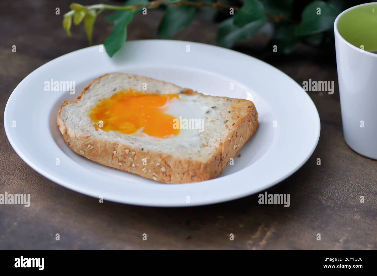 toast or egg toast , egg sandwich Stock Photo