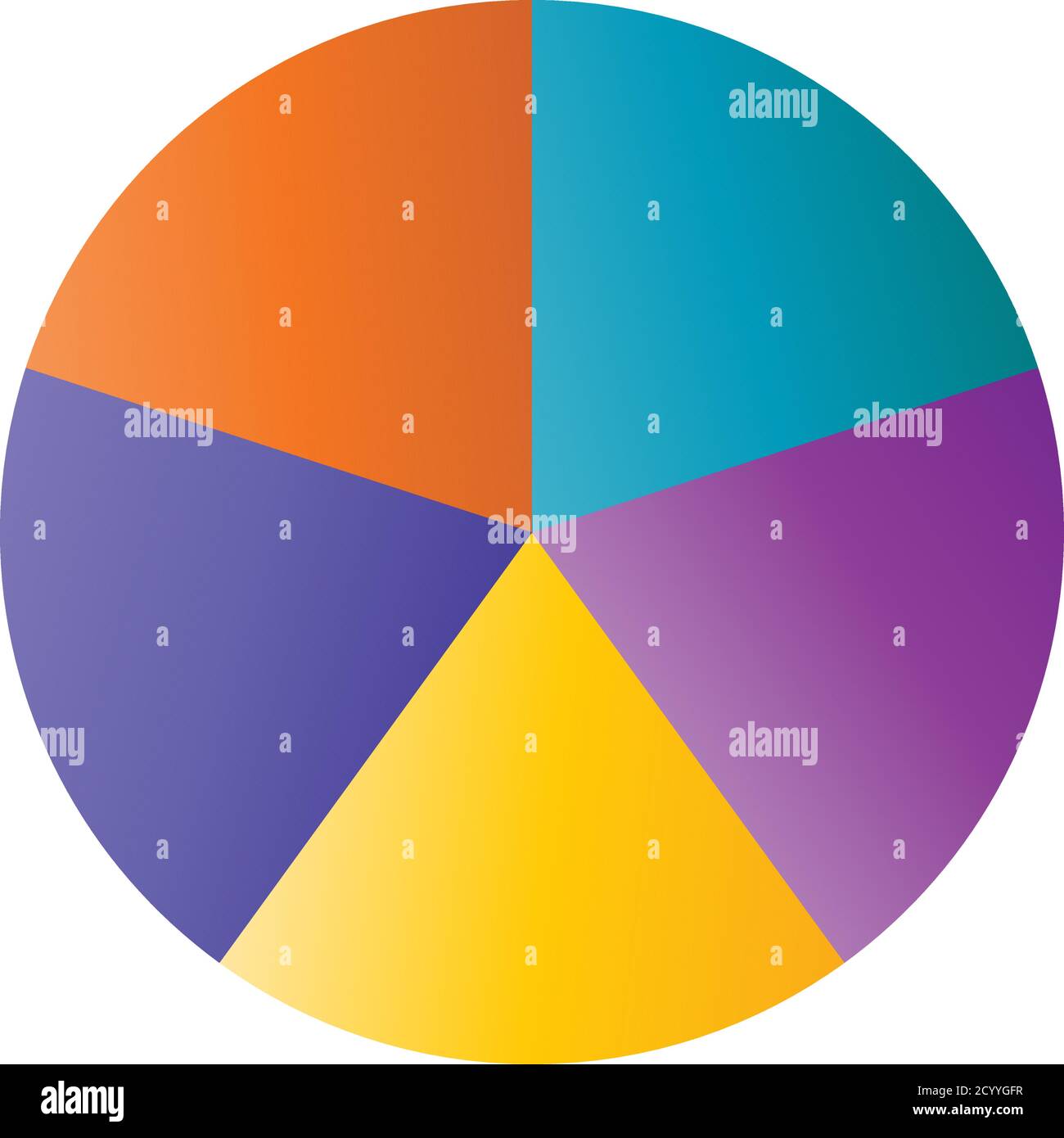 Circle pie chart, pie diagram icon from 2 to 20 sections. Simple, basic