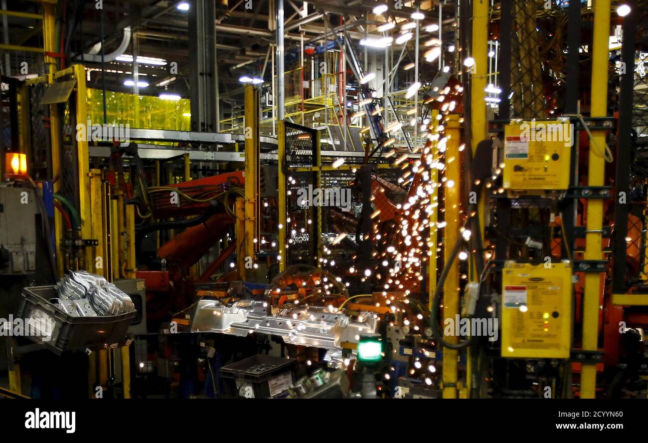 SUV parts are fabricated in the stamping facility at the General Motors  Assembly Plant in Arlington, Texas June 9, 2015. General Motors Co is  raising the stakes on its bet that sales