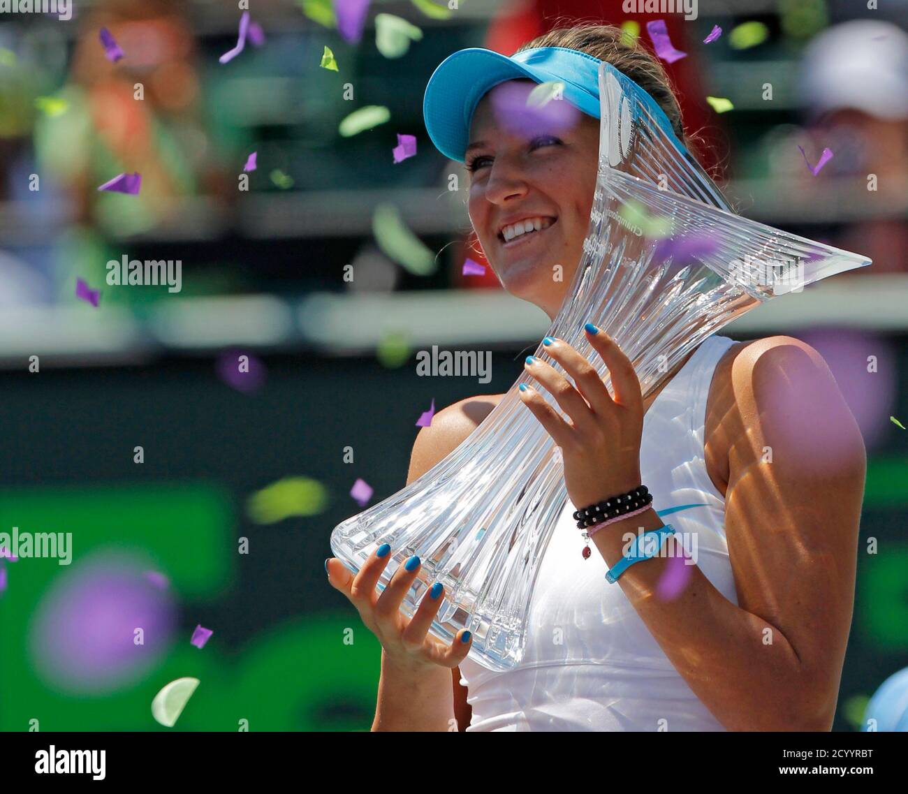 Victoria azarenka belarus holds trophy hi-res stock photography and ...