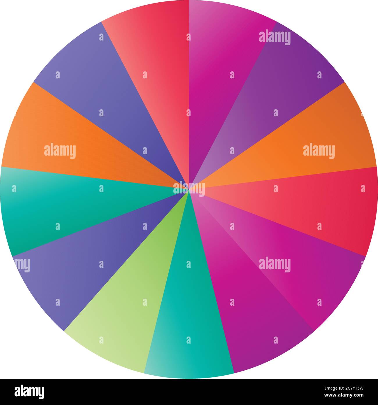 Circle pie chart, pie diagram icon from 2 to 20 sections. Simple, basic