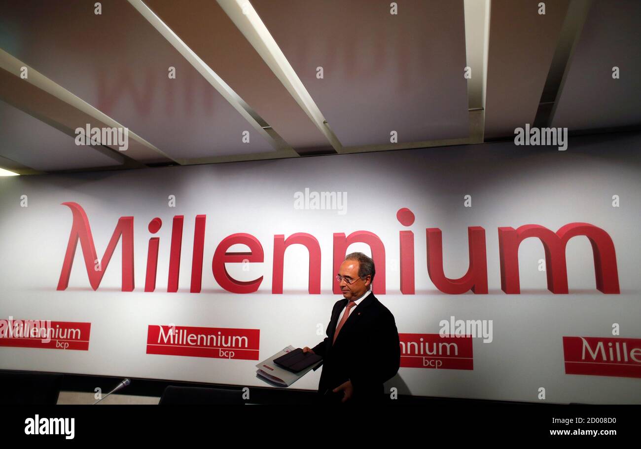 Millennium Bcp Bank S Chief Executive Nuno Amado Arrives At A News Conference In Lisbon February 2