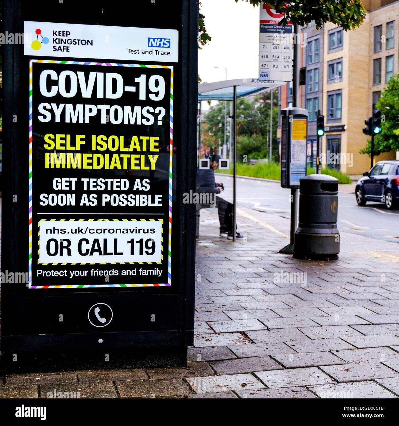 London UK, October 02 2020, NHS COVID-19 Public Health Advisory Notice To Get Tested To Control Coronavirus Stock Photo