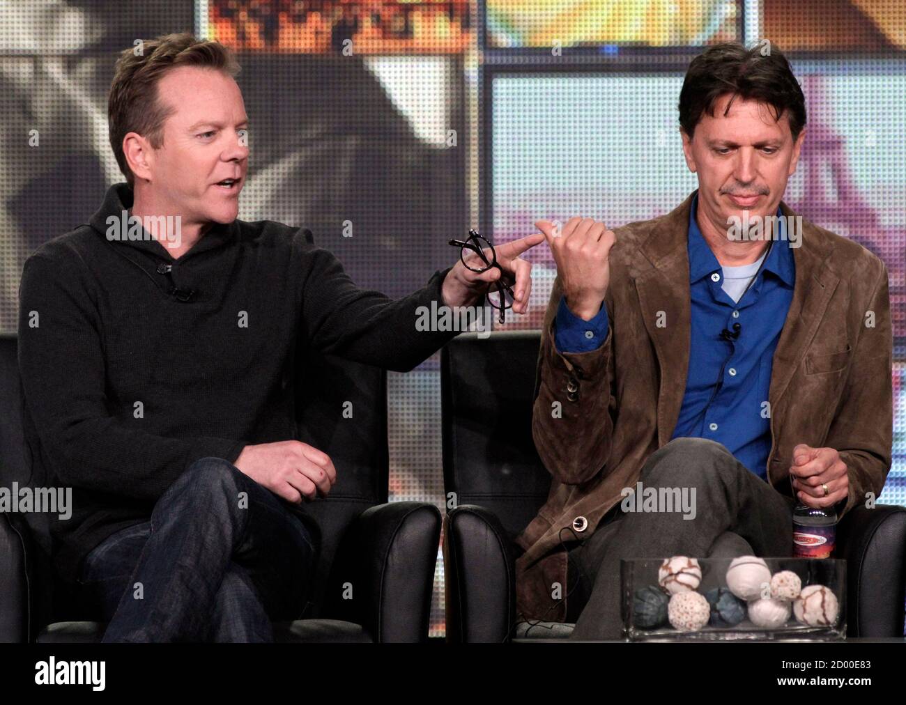 Actor Kiefer Sutherland and Creator/Executive Director Tim Kring of the new  drama series "Touch" take part in a panel session at the FOX Winter TCA  Press Tour in Pasadena, California, January 8,