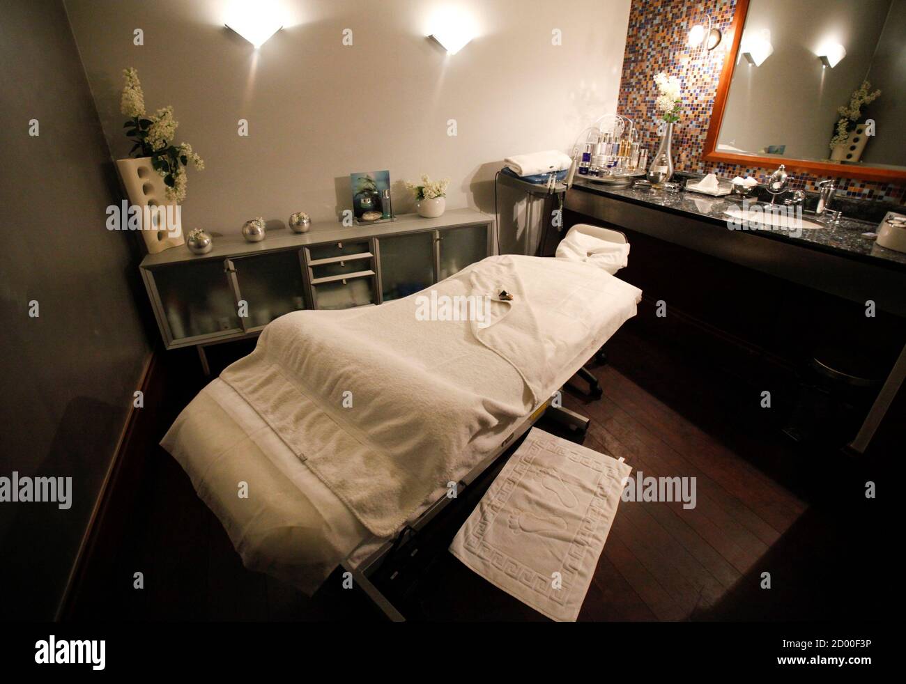 A view of a massage room at spa facility at the Hyatt Regency Hotel in  Warsaw, March 16, 2012. Poland's soccer team has chosen Hyatt Regency Hotel  in Warsaw as their hub
