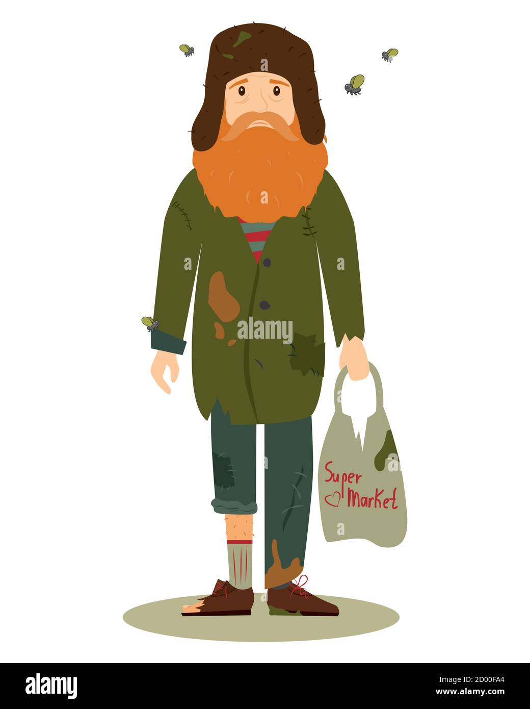 Man in rags isolated Stock Vector Images - Alamy