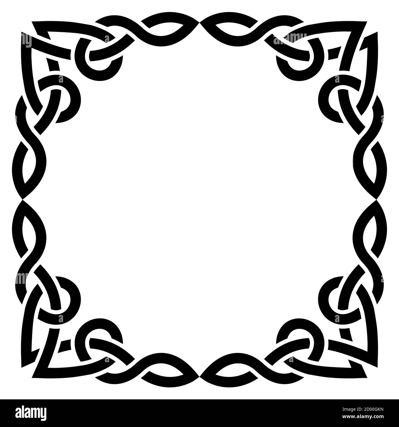 Celtic vector square greeteing card design, Irish border - traditional pattern with corners inpired by retro art from Ireland Stock Vector