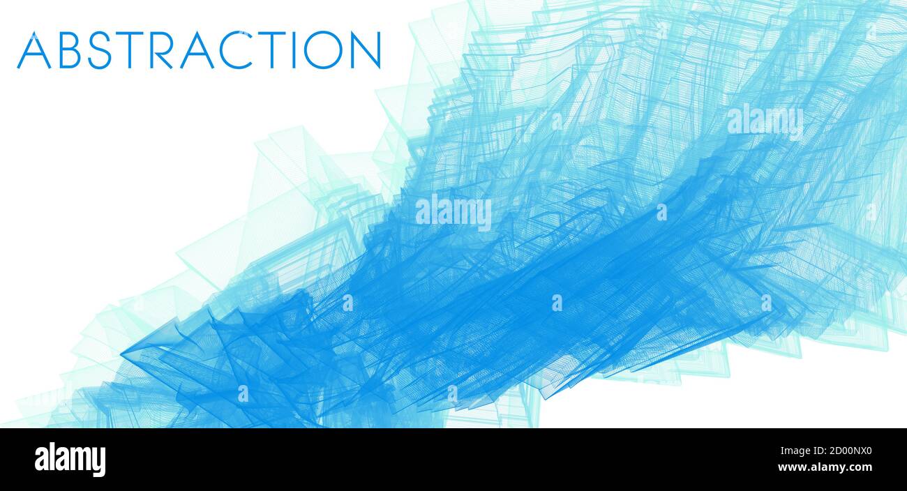 Blue hairline abstraction on a white background. Subtle vector graphics Stock Vector