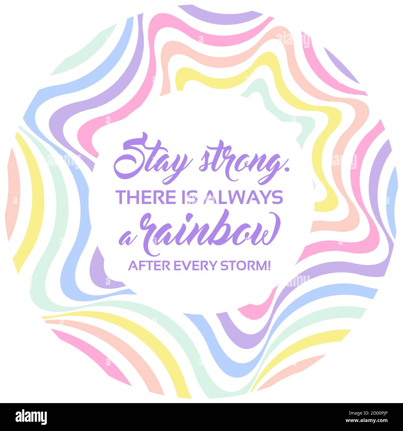 Pastel rainbow background, inspirational quote lettering - Stay strong.  LGBTQ colors. Abstract geometric striped pattern, rainbow stripes. Vector  illu Stock Vector Image & Art - Alamy