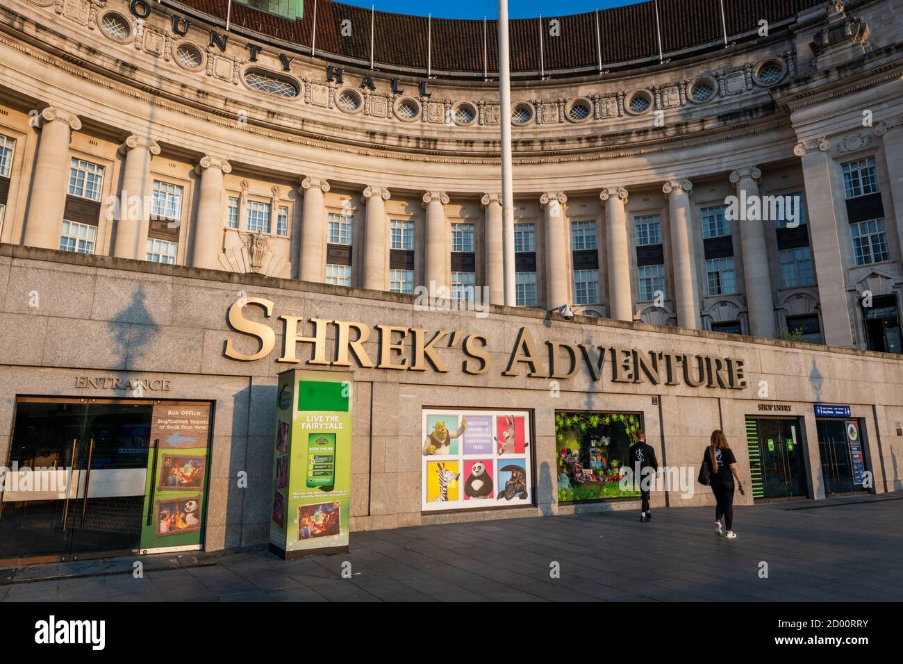 The attraction Shrek's Adventure in the County Hall building. London. Stock Photo