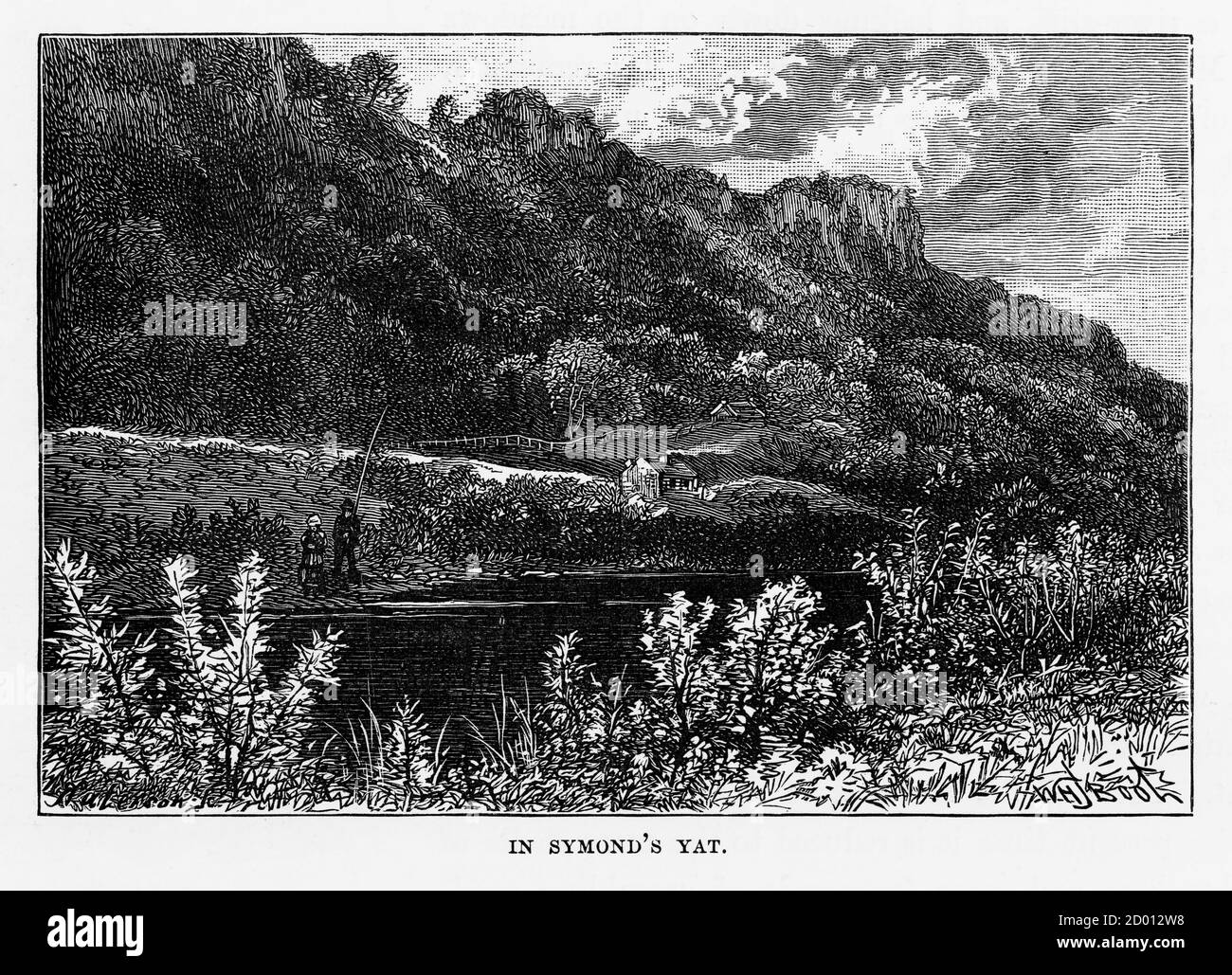 Symond’s Yat, Monmouth, Herefordshire, England Victorian Engraving, 1840 Stock Photo