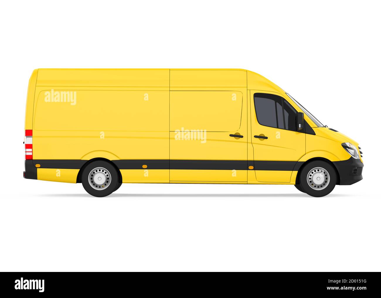 Yellow Delivery Van Isolated Stock Photo - Alamy