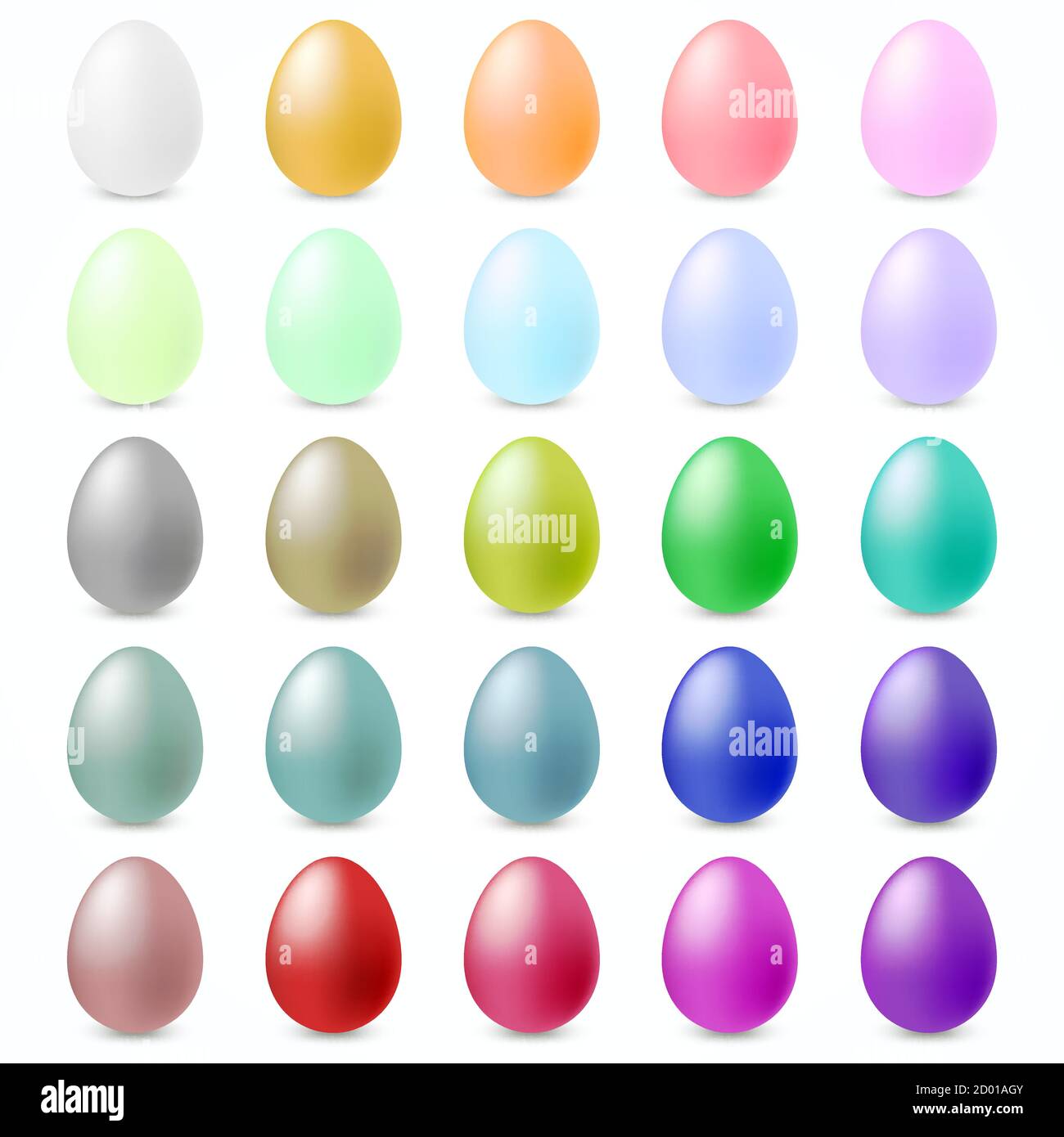 Set of painted colored eggs for Happy Easter. Vector illustration Stock Vector