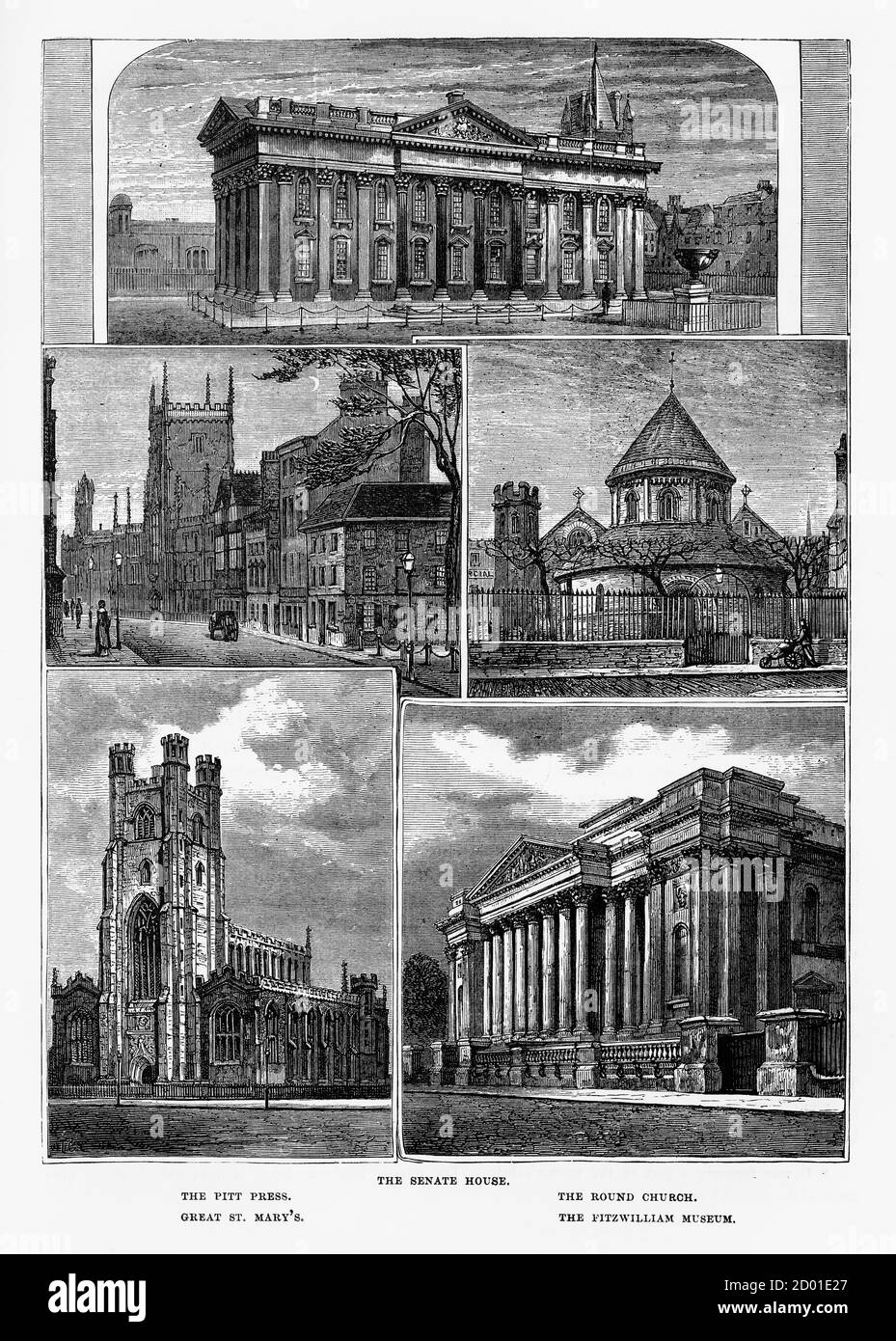 Cambridge, Cambridgeshire, England Victorian Engraving, 1840 Stock Photo