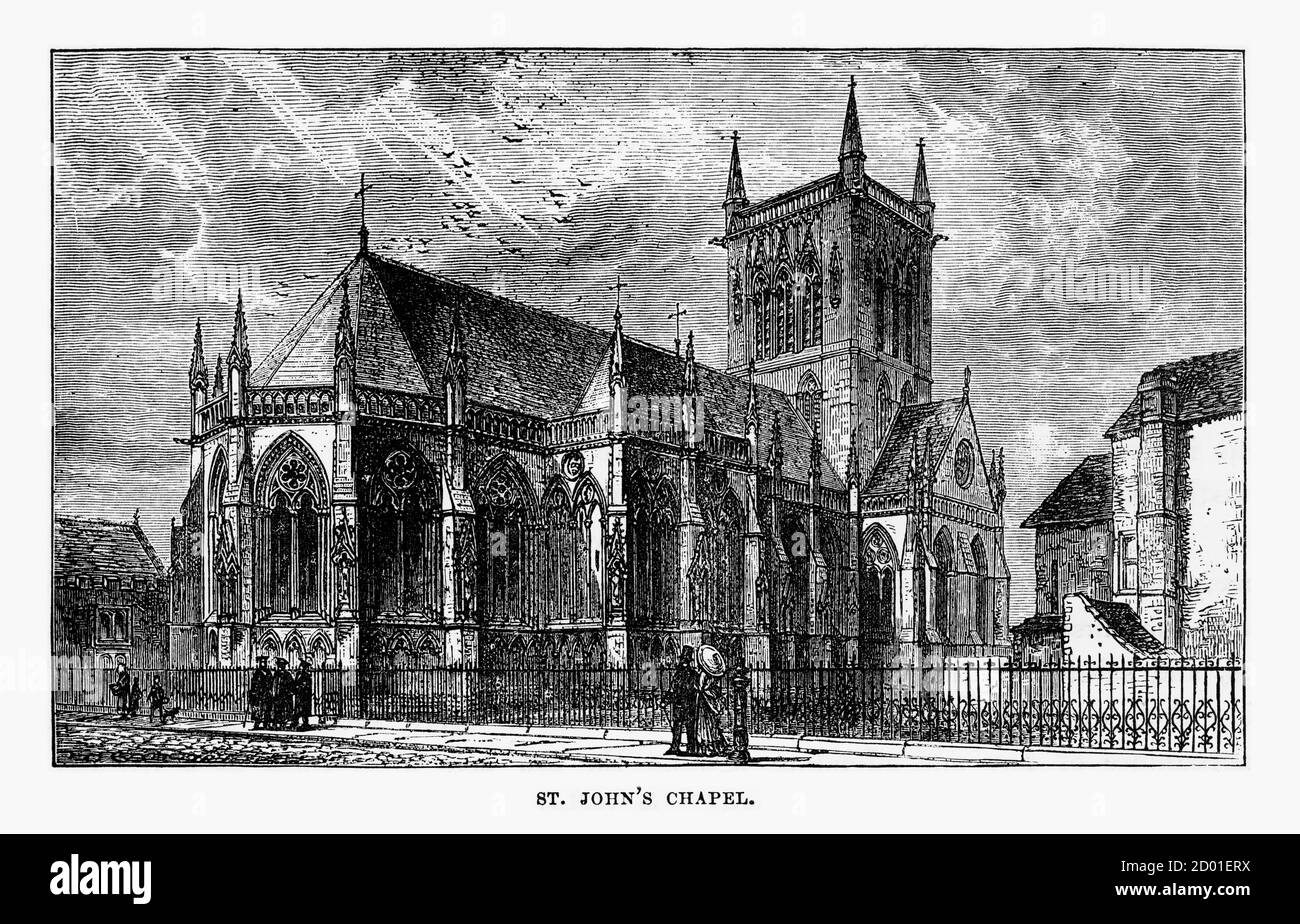St. John’s Chapel, Cambridge, Cambridgeshire, England Victorian Engraving, 1840 Stock Photo