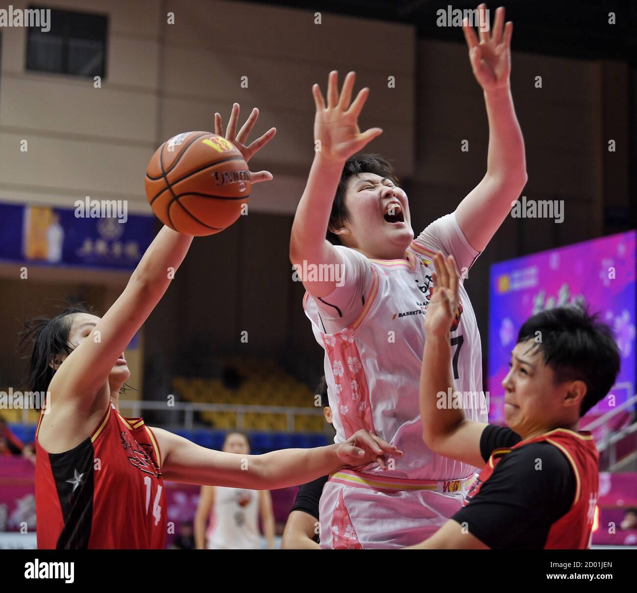 Chengdu, China's Sichuan Province. 2nd Oct, 2020. Ma Jiaying (above) of Shaanxi competes during 1st round match between Shaanxi and Wuhan SF at the 2020-21 Women's Chinese Basketball Association (WCBA) league in Chengdu, capital of southwest China's Sichuan Province, Oct. 2, 2020. Credit: Liu Kun/Xinhua/Alamy Live News Stock Photo