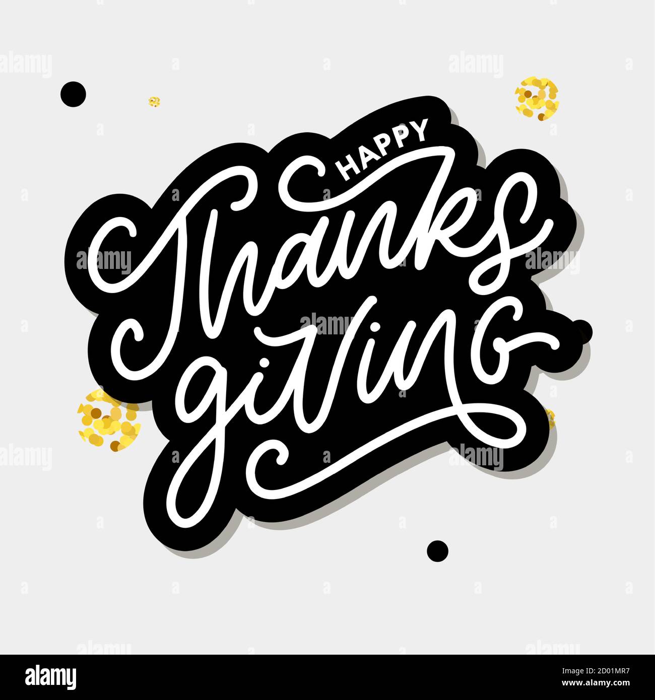 happy thanksgiving lettering calligraphy text brush vector Stock Vector ...