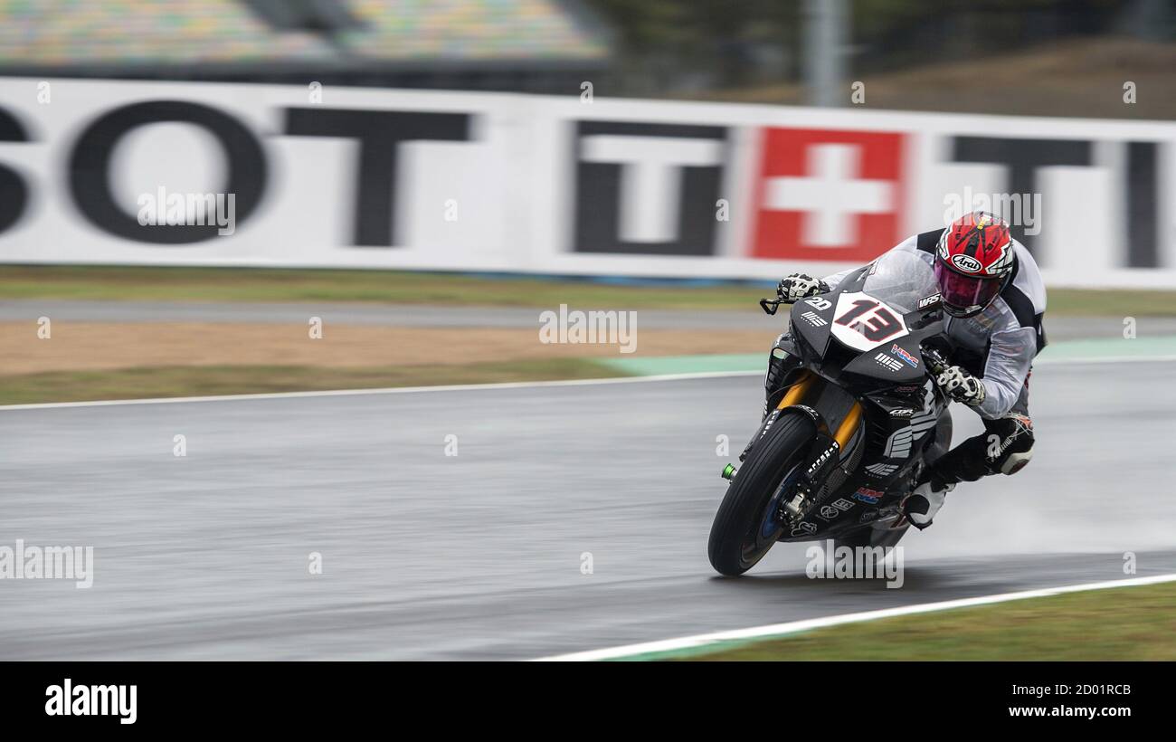 Francia, Magny Cours, Italy. 25th Sep, 2020. francia, magny cours, Italy,  25 Sep 2020, 13 Takumi Takahashi Honda CBR1000 RR-R .Team HRC.Rain weather  during Round 7 Pirelli French Round 2020 - World