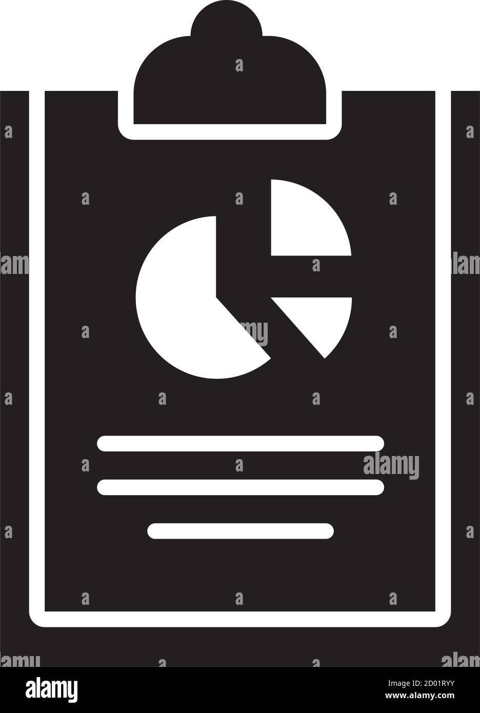 clipboard with data analysis document icon over white background