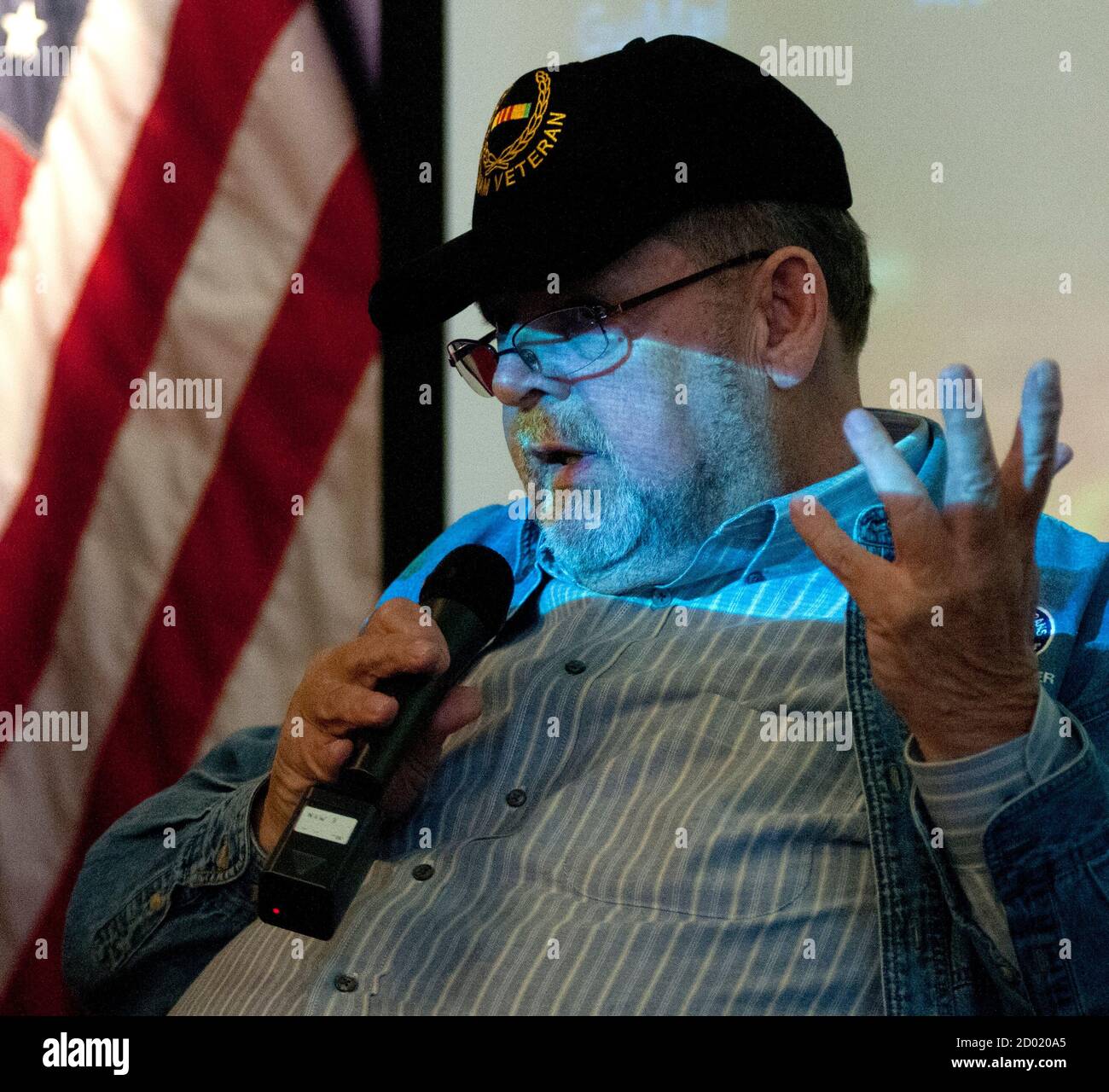 U S Air Force Veteran Jack Mcmanus Provides Background And History On The Development And Use Of Herbicides That Came To Form Agent Orange During A Town Hall Meeting Of Veterans Advocates And U S Air Force Veteran Jack Mcmanus Provides Background And History On The Development And Use Of Herbicides That Came To Form Agent Orange During A Town Hall Meeting Of Veterans Advocates And